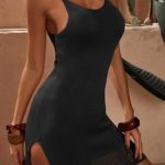Μαύρο μίνι πλεκτό beachwear