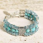 Boho βραχιόλι με χάντρες και γυάλινο στρας