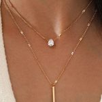 Layered κολιέ με ζιργκόν πετραδάκι