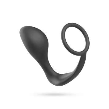 Anal plug με cockring από μαλακή σιλικόνη ιατρικής ποιότητας, με λείο κεφαλάκι και ελαστικό δαχτυλίδι για ενίσχυση στύσης.