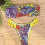 Boho paisley μαγιό στραπλες