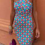 Patterned wrap style φόρεμα με έναν ώμο