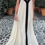 Δίχρωμο cami loose φόρεμα λευκό