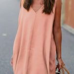 Loose casual αμάνικο φόρεμα σε σομόν