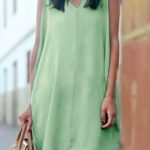 Loose casual αμάνικο φόρεμα σε πράσινο