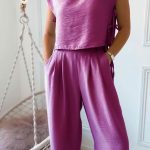 Σετ με βάτες και κορδόνια σε μωβ