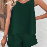 Metallic details καλοκαιρινό σετ σε πράσινο