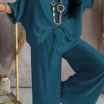 Casual oversize σετ με παντελόνα σε μπλε