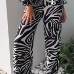 Wide zebra παντελόνι