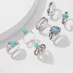 Σετ Vintage ασημί δαχτυλίδια