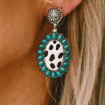 Leopard boho κρεμαστά σκουλαρίκια