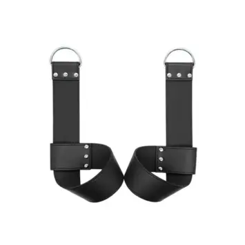 KooKoo 23 Μαύρες χειροπέδες ανάρτησης Ohmama από PVC με μεταλλικούς κρίκους και ρυθμιζόμενο ιμάντα.