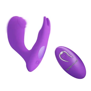 Ασύρματος δονητής G-Spot και κλειτορίδας σε μοβ χρώμα με τηλεχειριστήριο.