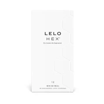 Προφυλακτικά LELO HEX από φυσικό λάτεξ, 12 τεμάχια με εξαγωνική δομή.