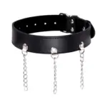 Ohmama - Κολλάρο Choker δερματίνης με αλυσίδες