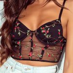 Φλοραλ δαντελωτό bralette crop τοπάκι