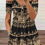 Ethnic φόρεμα έξωμο