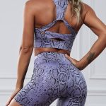 Αθλητικό snake skin biker σετ