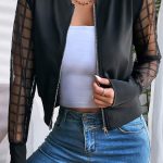 Trendy ζακέτα σε στυλ bomber jacket σε μαύρο