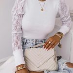 Chic μπλούζα με διάφανα μανίκια