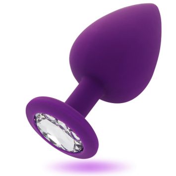 Πρωκτική σφήνα SHELKI μαύρη (Μέγεθος L, 9.2 CM), με απαλή υφή & διαμαντένια βάση.