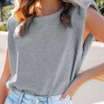 Μονόχρωμο padded top γκρι