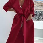 A line παλτό σε μπορντώ