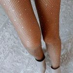 Διχτυωτό καλσόν με strass μπεζ