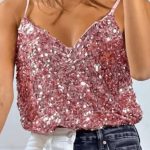 Sequin τοπ rose