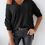 Loose casual αέρινο τοπάκι μαύρο