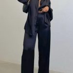 Σετ σατέν παντελόνα με πουκάμισο