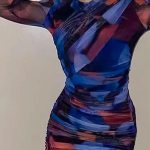 Εμπριμέ τούλινο σετ με φούστα