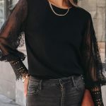 Vintage μπλούζα με bishop μανίκια