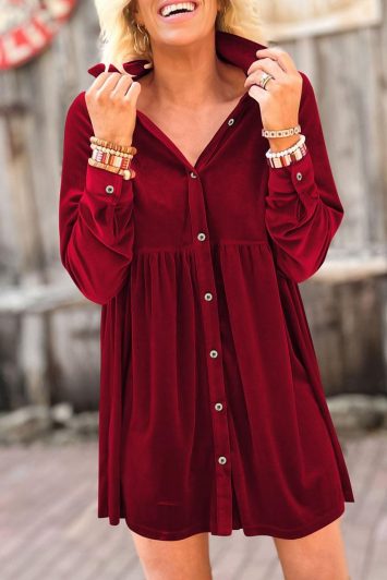 velvet-long-sleeve-button-down-dress-bordeaux-200116262-3-kookoo-1