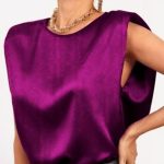 Metallic τοπ με βάτες σε ματζέντα