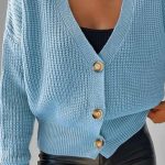 Ζακετάκι V neck γαλάζιο vintage