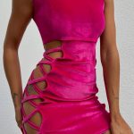 Βελουτέ super mini φόρεμα σε φούξια