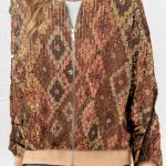 Bomber εμπριμέ με παγιέτες σε ροζ