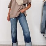 Distressed ψηλόμεσο jean