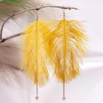 Σκουλαρίκια με φτερά σε κίτρινο