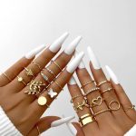 Trendy σετ χρυσά δαχτυλίδια