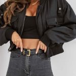 Bomber αθλητικό jacket μαύρο