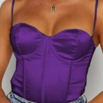 Κορσές σατέν κορμάκι σε μωβ