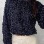 Fluffy ρομαντικό μπλουζάκι μαύρο