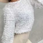 Fluffy ρομαντικό μπλουζάκι λευκό