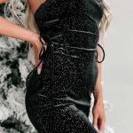 Glam mini μαύρο φόρεμα