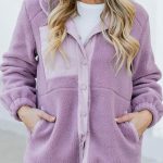 Teddy μπουφανάκι φλις σε απαλό μωβ