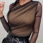 Μπεζ ολόσωμο mesh κορμάκι