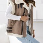 Αμάνικο sherpa παλτό μπεζ