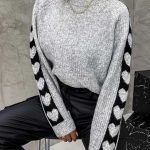 Πουλόβερ με καρδιές γκρι